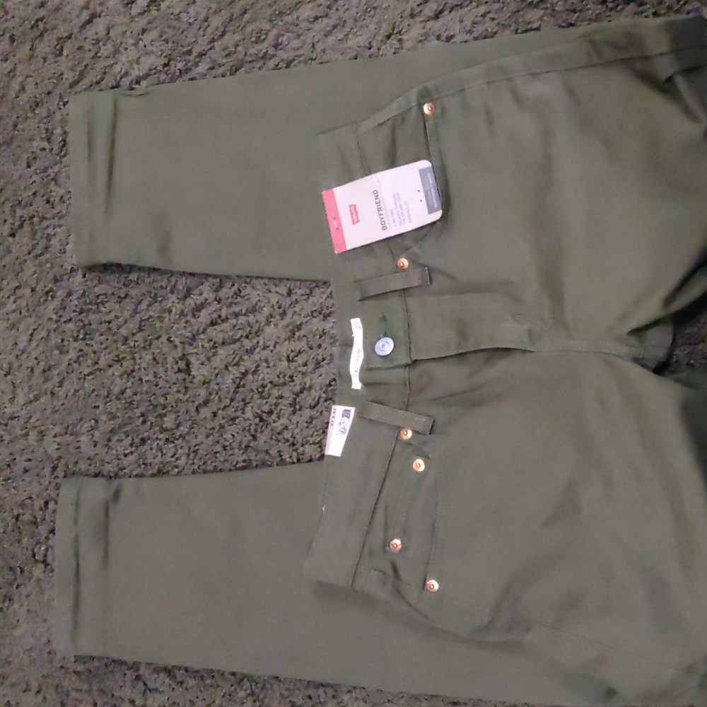 Levi's Forest Green Twill Boyfriend Pants Size 27